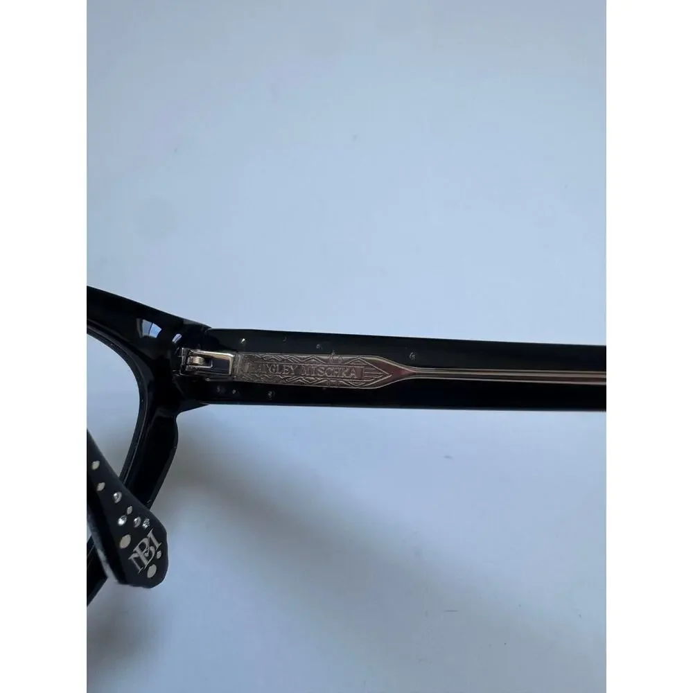 NEW Badgley Mischka Alexine Rhinstone Cat eye thick black frame eyeglasses
